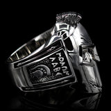 SPARTAN WARRIOR Skull Ring for Men in Sterling Silver by Ecks - Side View 3