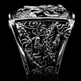 THE DRAGON Mythical Eastern Dragon Sterling Silver Mens Ring by Ecks - Side View 2