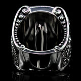 THE DRAGON Mythical Eastern Dragon Sterling Silver Mens Ring by Ecks - Back View