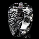 CAPITAN Revolver Anchor Ring for Men in Sterling Silver by Ecks - Side View