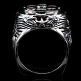 CAPITAN Revolver Anchor Ring for Men in Sterling Silver by Ecks - Top View