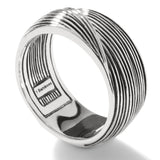 John Hardy Mens Twisted Bamboo Band Ring in Sterling Silver - Side View