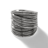 John Hardy Mens Stacked Bamboo Band Ring in Sterling Silver