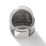 John Hardy Mens Stacked Bamboo Band Ring in Sterling Silver - Back Side