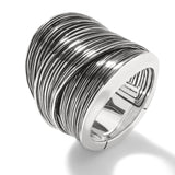 John Hardy Mens Stacked Bamboo Ring in Sterling Silver - Side View