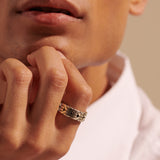 John Hardy Mens Silver Band Ring 8mm - Classic Chain Collection Design