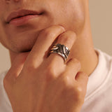 Model Wearing Classic Chain Wide Band Ring by John Hardy