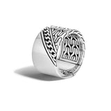 John Hardy Mens Band Ring with Classic Chain Curb Link Engraving