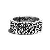 John Hardy Mens Radial Design Sun Rays Silver Band Ring 9mm Width Front View