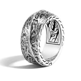 John Hardy Mens Volcanic Textured Band Ring in Sterling Silver