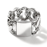 John Hardy Mens Classic Curb Link Band Ring in Sterling Silver - Reverse Side