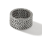 John Hardy Mens Rata Link 12mm Wide Band Ring in Sterling Silver - Back Side