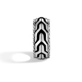 John Hardy Mens Asli Link Design Silver Band Ring 10mm - Classic Chain Collection