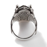 John Hardy Mens Legends Naga Dragon Ring in Volcanic Texture Silver with Blue Sapphires - Inner View