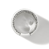 John Hardy Mens Blue Striped Inlay Classic Band Ring in Sterling Silver - Top View