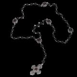 William Henry DINO CROSS Onyx Bead Rosary with Dinosaur Bone Cross