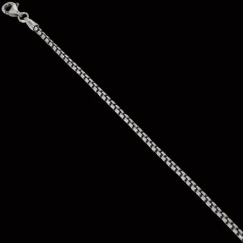 DARK VENETIAN CHAIN Extra Thin Silver Box Link Chain by Keith Jack