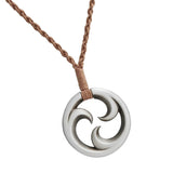 A TRIKORU Maori Koru Braided Rope Tribal Pendant Necklace