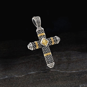 Konstantino GOLD GLORY CROSS for Men in Sterling Silver