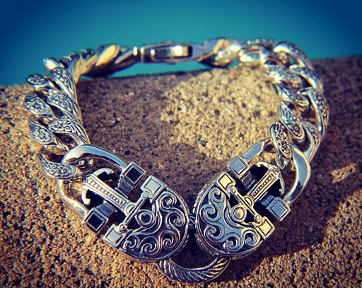 Konstantino POSEIDON ANCHOR Sterling Silver Mens Bracelet