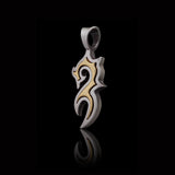 DRAGON Defender Symbol Gold and Silver Mens Pendant by Bico Australia - Side View