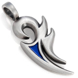 THE PHOENIX AND DRAGON Black Leather Necklace for Men - Blue Phoenix