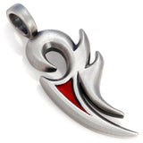 THE PHOENIX AND DRAGON Black Leather Necklace for Men - Red Phoenix