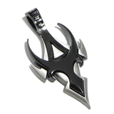 MASCHIO NECKLACE Silver and Gunmetal Black Leather Mens Necklace