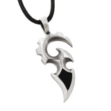 THE SWORD NECKLACE Tribal Mens Pendant with Medium Leather Necklace - Black