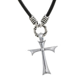 FATED CROSS NECKLACE Warrior Leather Pendant Chain for Men