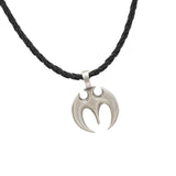 THE BAT NECKLACE Mens Pendant and Braided Black Faux Leather Cord