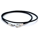 Braided Black Faux Leather Cord