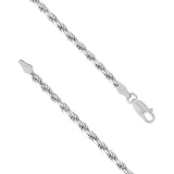 Tribal Hollywood ROPE Chain 3mm in Sterling Silver - Clasp