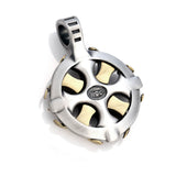 Bico HAZZARD NO LIMITS Brass And Silver Mens Pendant - Back Side