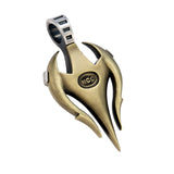ALEXANDER BRASS And SILVER Dagger Mens Tribal Pendant by Bico - Back Side