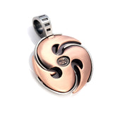 DIABLO TRIPLE YANG Fire Pendant in Silver and Copper - Back Side