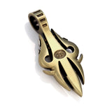 PREDATOR BRASS And SILVER Crossbow Mens Tribal Pendant by Bico - Back Side