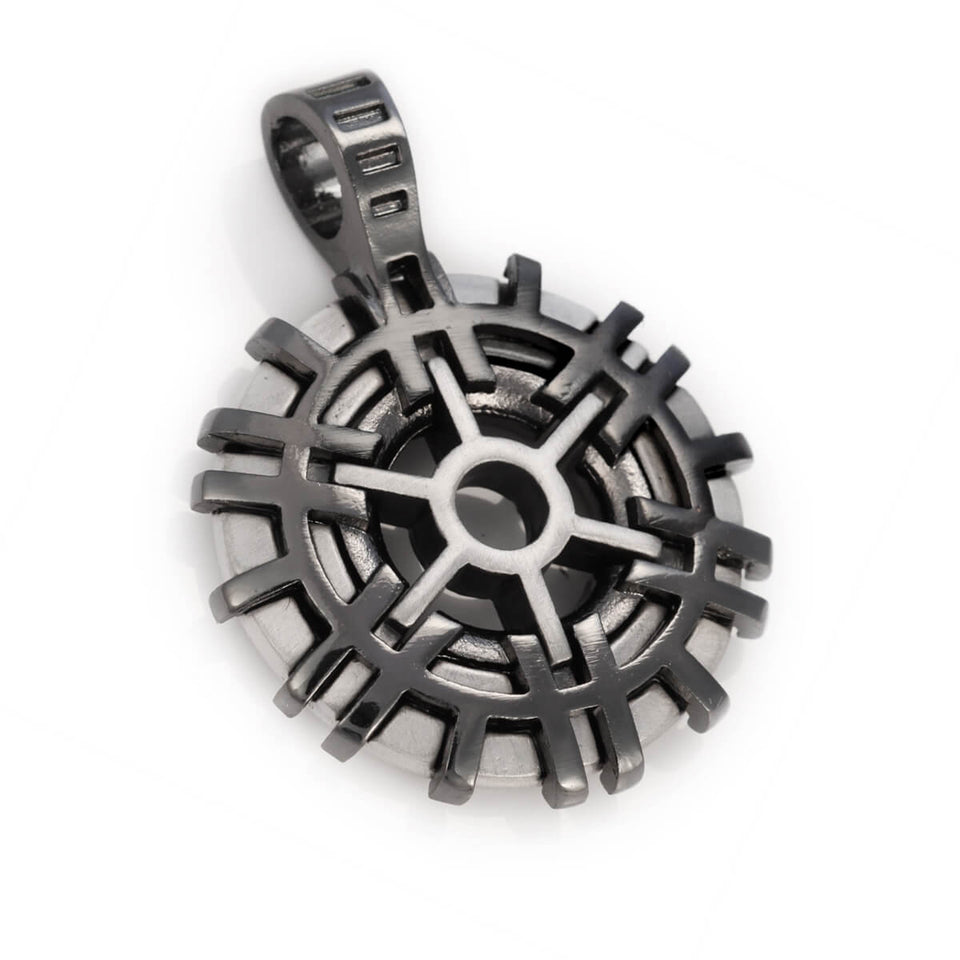 Bico ARCHITECT GUNMETAL And SILVER Mechanical Gears Mens Pendant