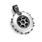 Bico ARCHITECT GUNMETAL And SILVER Mechanical Gears Mens Pendant - Back Side