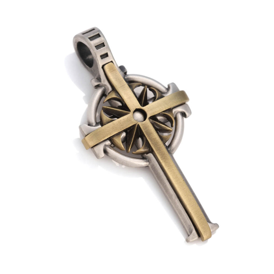 THUNDER CELTIC CROSS in Brass and Silver