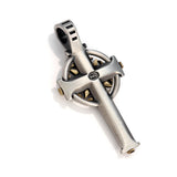 THUNDER CELTIC CROSS in Brass and Silver - Back Side
