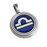 LIBRA Mens Color Zodiac Sign Pendant by Bico Australia - Blue