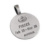PISCES Mens Color Zodiac Sign Pendant by Bico Australia - Back Side