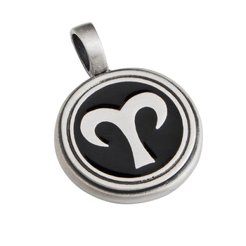 ARIES Mens Color Zodiac Sign Pendant by Bico Australia - Black