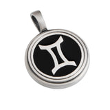 GEMINI Mens Color Zodiac Sign Pendant by Bico Australia - Black