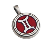 GEMINI Mens Color Zodiac Sign Pendant by Bico Australia - Red