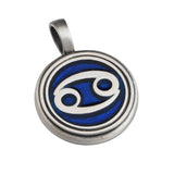 CANCER Mens Color Zodiac Sign Pendant by Bico Australia - Blue