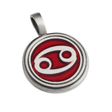 CANCER Mens Color Zodiac Sign Pendant by Bico Australia - Red