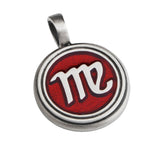 VIRGO Mens Color Zodiac Sign Pendant by Bico Australia - Red