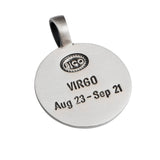 VIRGO Mens Color Zodiac Sign Pendant by Bico Australia - Back Side